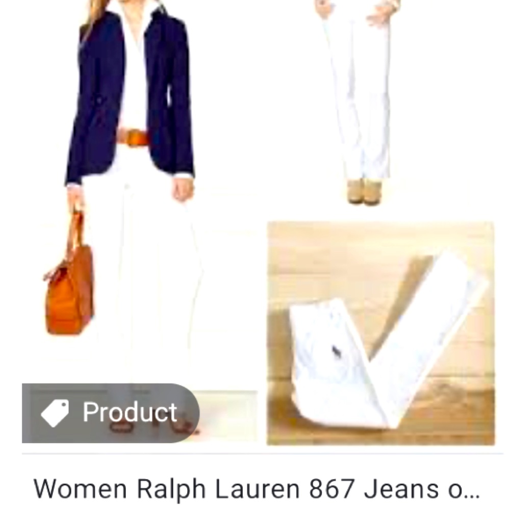 Ralph Lauren white flare jeans black label 867